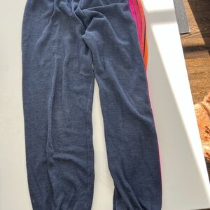 Aviator Nation Kids Joggers with Pink and Orange Stripes